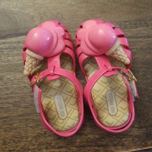 Mini Melissa pink jelly shoes ice cream